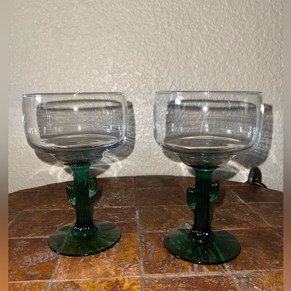 Set of 2 Vintage Cactus Margarita Glasses - Picture 4 of 15